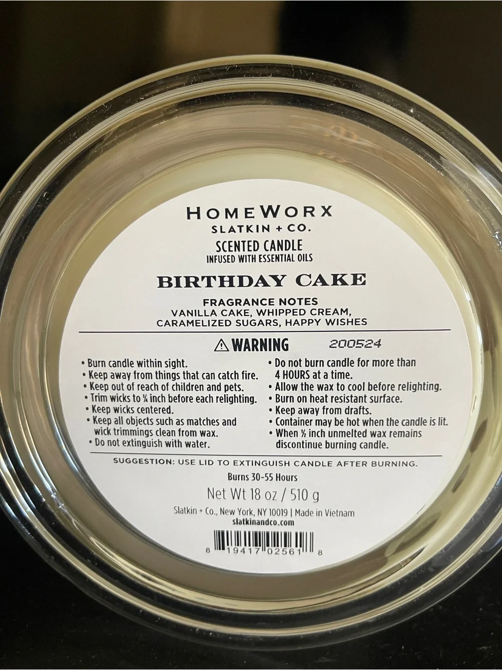 2 Jars Homeworx Birthday Cake Scented Candle